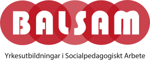 Balsams logga. Bokstäverna B A L S A M med en röd bubbla bakom varje. Under står det 